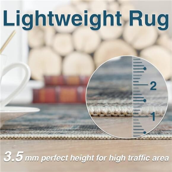 Area Rug 2x3 Entryway Rug Navy Blue Vintage Traditional Area Rug - Picture 4 of 7